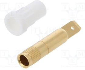 EB4-29, Гнездо, "банан" 4мм, 25А, 30ВAC, 60ВDC, белый, позолота