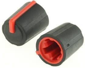 3/03/DR110-006/237/230, 11.5mm Black Potentiometer Knob for 6mm Shaft D Shaped, 3/03/DR110-006/237/230