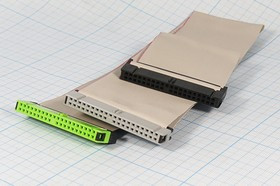 Кабель плоский (шлейф) 50жил и длиной 48см,с 3-мя разъёмами IDE40F, серый, каб шлейф\50x0,07\ P0,5\с