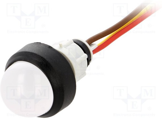 LRY-D20-24AC/DCWK, Индикат.лампа: LED, выпуклый, 24ВDC, 24ВAC, Отв: d13мм, IP40