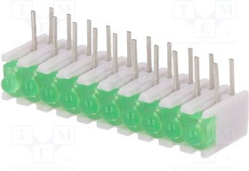 ZSU1032, LED; в корпусе; зеленый; Кол-во диод: 10; 20мА; 38°; 2,1В; 25мкд