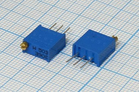 Резистор подстроечный 50к\25об\3P/плат\ TSR-3296W-503R SUNTAN; №13879 РПодстр 50к\25об\3P/плат\ TSR-