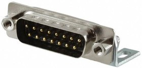773-E15-113R011, D-Sub Standard Connectors IP67 15P MALE CONN R/A .283" W/CLCH NUT