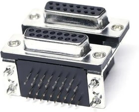K42X-A15S/S-A4N, D-Sub Dualport Connectors 2PORT 15P RECPT/RECP .750" 4GB