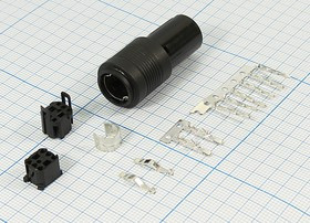 Штекер DIN, 8-мь контактов, на кабель, для автомагнитол; №9658 штек DIN Ai-NET\ 8P\каб\пл хвост\\д/SONI/ALPINE/JVC\