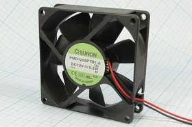 Вентилятор постоянного тока 12 Вольт, 80x80x25мм, шариковый подшипник, 4700об/мин, ВН405B вент 80x80