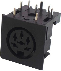 671-0601, Разъем DIN Аудио / Видео, 6 контакт(-ов), Гнездо, Монтаж на Печатную Плату