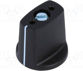 A2416040, Ручка, с указателем, ABS, dоси: 4мм, d16x16мм, черный, Ось: гладкая