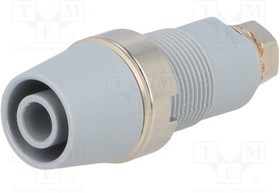 SAB6922NI-GR, Гнездо, "банан" 4мм, 32А, 1кВ, серый, никелированные, винтами, 7мОм