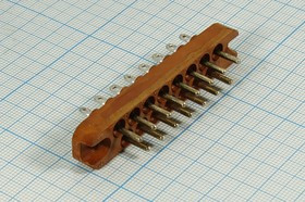 Прямоугольный соединитель штекер, шаг P6,4мм, 15 контактов, на панель, РП10-15 без направляющих; №12904 штек ПрС\P6,4\15P\пан\\РП10-15 без