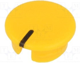 A4120104, Заглушка, ABS, желтый, распорным стержнем, Указатель: черный