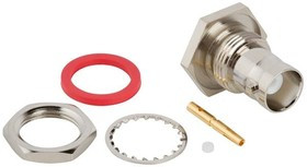 112580, RF/COAXIAL, BNC BULKHEAD JACK STR 50 OHM SOLDER