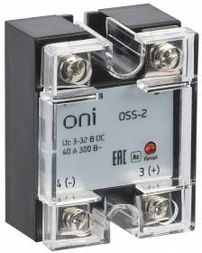OSS-2-3-40-B, Реле твердотельное OSS-2 40А 380В AC 3-32В DC ONI