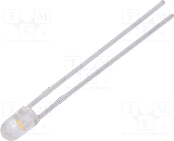 LL-304WC2J-W6-3PD, LED; 3mm; white warm; 5000?8500mcd; 30°; Front: convex; 2.6?3.6V