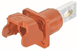 09930011304, Heavy Duty Power Connectors Han S 120 Bulkhead Mount Housing red M18 w/ male contact busbar