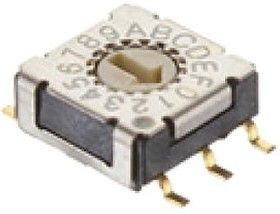 RTF10R1S, Coded Rotary Switches 100mA 5VDC 10 pos Slotted 3mm, SMD