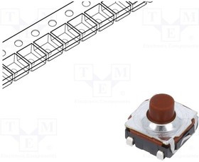 KST241J LFS, Switch Tactile N.O. SPST Round Button J-Bend 0.05A 32VDC 1VA 100000Cycles 3.5N SMD Automotive T/R