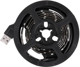 LED лента с USB коннектором 5 В, 8 мм, IP65, SMD 2835, 60 LED/m, цвет свечения желтый 141-382