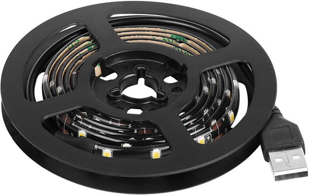 LED лента с USB коннектором 5 В, 8 мм, IP65, SMD 2835, 60 LED/m, цвет свечения желтый 141-382