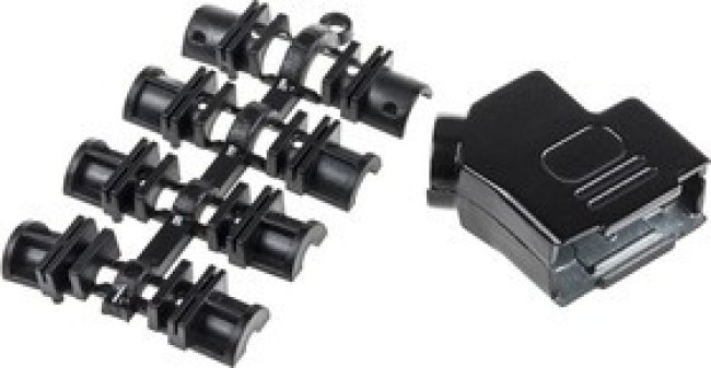 D45ZK9-BK-K, MHD45ZK-BK Series Zinc Angled D Sub Backshell, 9 Way, Strain Relief D45ZK9-BK-K, MHD45ZK-BK Series Zinc Angled D Sub Backshell, 9 Way, Strain Relief