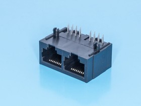 TJ9-8P8C-02, Разъем RJ-45 на плату 8P8C, тип 9, 2 гнезда