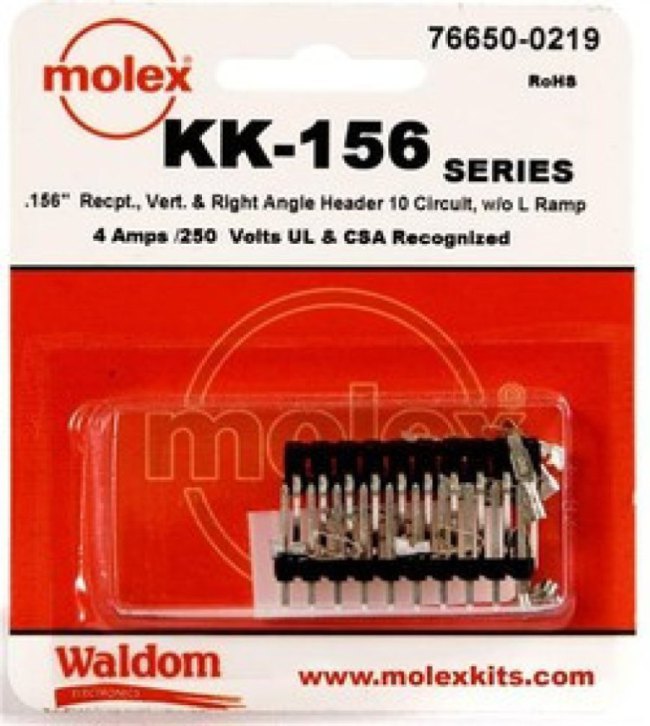 76650-0219, Headers & Wire Housings KK-156 Kit no ramp V & RA Hdr Rec 10Ckt 76650-0219, Headers & Wire Housings KK-156 Kit no ramp V & RA Hdr Rec 10Ckt