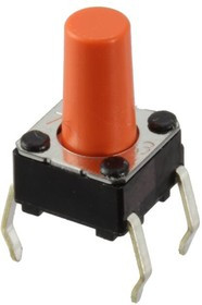 B3F-1075, Микропереключатель TACT, SPST-NO, Пол: 2, 0,05A/24ВDC, THT, нет