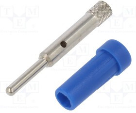 EPB6053NI-BL, Гнездо, "банан" 2мм, 10А, 70ВDC, 24,5мм, синий, Монтаж: на панель