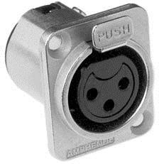 AC3FDZ, Гнездо; XLR; "мама"; PIN: 3; прямой; с кнопкой; пайка; луженые; 133В