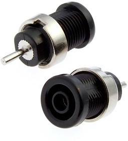 Z015 4mm BLACK, Гнездо Z015 4 мм чёрный, на панель под пайку