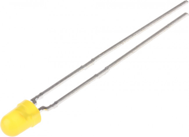 TLHY4400, LED; 3mm; yellow; 1.6?10mcd; 30°; Front: convex; 2.4?3V