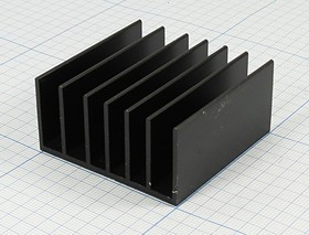 Охладитель (радиатор охлаждения) 50x 51x 25, тип F02, аллюминий, HS185-50, черный