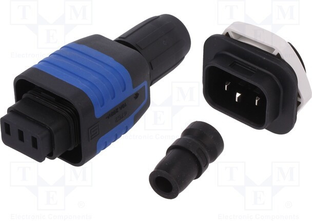 4312.0005, AC Power Entry Modules APPL COUPLER 10A QC 6.3 BLACK