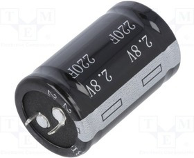 BUP002R8S227FA, Суперконденсатор, SNAP-IN, 220Ф, 2,8ВDC, ±20%, d30,6x50мм, 10мОм