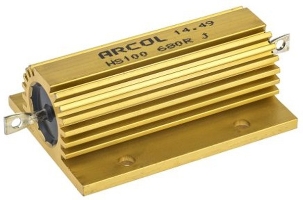 HS100 680R J, 680 100W Wire Wound Chassis Mount Resistor HS100 680R J ±5%