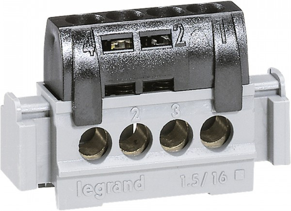 Legrand Клеммная колодка черная 8х1.5-16мм2 (L= 75мм) Legrand Клеммная колодка черная 8х1.5-16мм2 (L= 75мм)