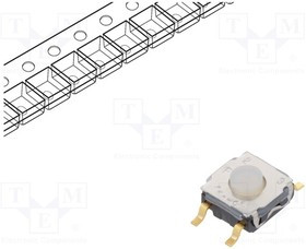 KSC223GLFG, Микропереключатель TACT, SPST-NO, Пол: 2, 0,05A/32ВDC, SMT, нет