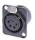 NC4FD-L-B-1, XLR Connectors 4 POLE FEM RECPT BLK MTL HSG AU CONT