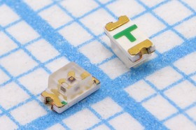 Светодиод SMD 0603= 1.6x0.8мм, зеленый, 40мкд, 130град, прозрачная линза; №15413B СД SMD01608C2\зел,жел\ 40\130\пр\FYLS- 0603UGC\FOR