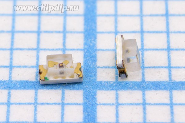 Светодиод SMD 0603= 1.6x0.8мм, зеленый, 40мкд, 130град, прозрачная линза; №15413B СД SMD01608C2\зел,жел\ 40\130\пр\FYLS- 0603UGC\FOR
