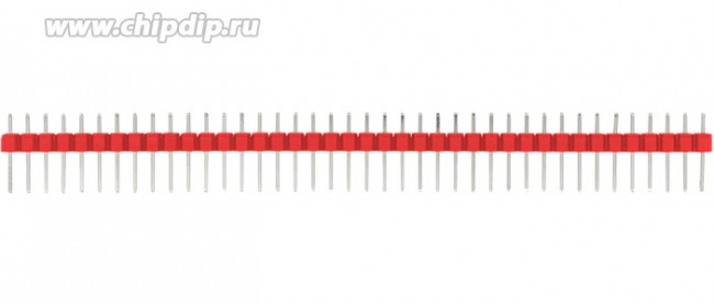 PLS-40 RED (DS1021-1x40), Вилка штыревая 2.54мм 1х40pin (цвет - красный) PLS-40 RED (DS1021-1x40), Вилка штыревая 2.54мм 1х40pin (цвет - красный)