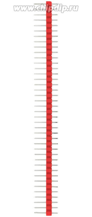 PLS-40 RED (DS1021-1x40), Вилка штыревая 2.54мм 1х40pin (цвет - красный) PLS-40 RED (DS1021-1x40), Вилка штыревая 2.54мм 1х40pin (цвет - красный)