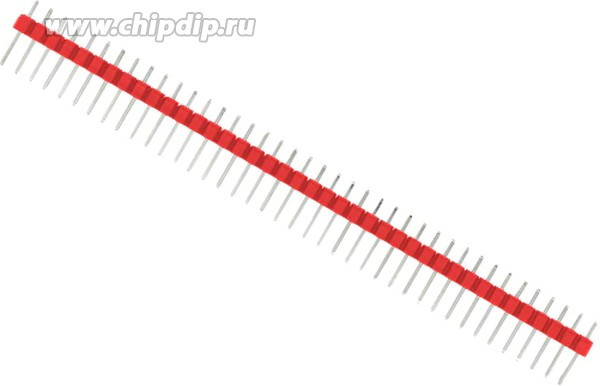 PLS-40 RED (DS1021-1x40), Вилка штыревая 2.54мм 1х40pin (цвет - красный) PLS-40 RED (DS1021-1x40), Вилка штыревая 2.54мм 1х40pin (цвет - красный)