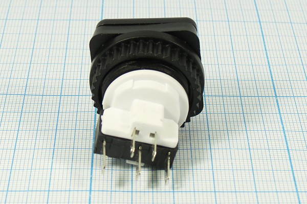 Переключатель кнопочный \220\ 3,0\(ON)-(ON)\d24\ ILбел12В\5C\IGT-2(26*26; №338 W ПКн\250\ 3\(SPDT)\d24\чер\ ILбел12В\\5C\IGT-2\26x26