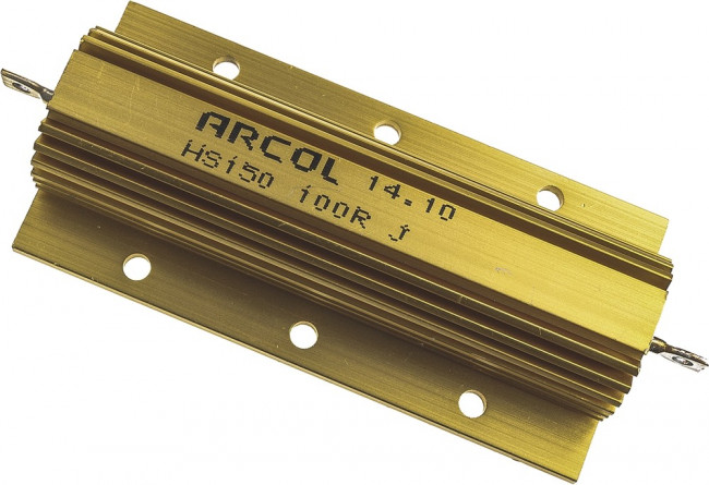 HS150 100R J, Резистор: проволочный, с радиатором, винтами, 100Ом, 150Вт, ±5% HS150 100R J, Резистор: проволочный, с радиатором, винтами, 100Ом, 150Вт, ±5%