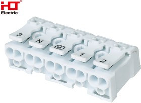 081-32-032, Клемма пружинная соединительная КСПн5-3L+N+PE, 16A, с монтажной ножкой HLT 081-32-032, Клемма пружинная соединительная КСПн5-3L+N+PE, 16A, с монтажной ножкой HLT