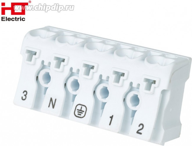 081-32-032, Клемма пружинная соединительная КСПн5-3L+N+PE, 16A, с монтажной ножкой HLT 081-32-032, Клемма пружинная соединительная КСПн5-3L+N+PE, 16A, с монтажной ножкой HLT