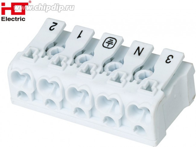 081-32-032, Клемма пружинная соединительная КСПн5-3L+N+PE, 16A, с монтажной ножкой HLT 081-32-032, Клемма пружинная соединительная КСПн5-3L+N+PE, 16A, с монтажной ножкой HLT