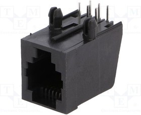RJJ66NFRA, Гнездо, RJ12, PIN: 6, Конф: 6p6c, THT, угловой