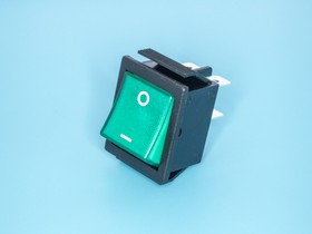 SWR-78/G, Выключатель 220В 4 контакта 29х22мм с подсветкой, зеленый, крепление защелка